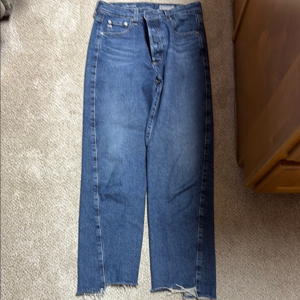 Ag Adriano Goldschmied Blue Straight Leg Jeans
